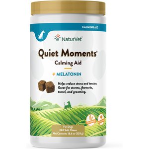 NaturVet Quiet Moments Calming Bacon & Chicken Flavored Soft Chew Supplement, 240 count