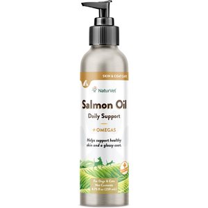 NaturVet Salmon Oil Plus Omegas Liquid Skin & Coat Supplement for Cats & Dogs, 8.75-fl oz bottle