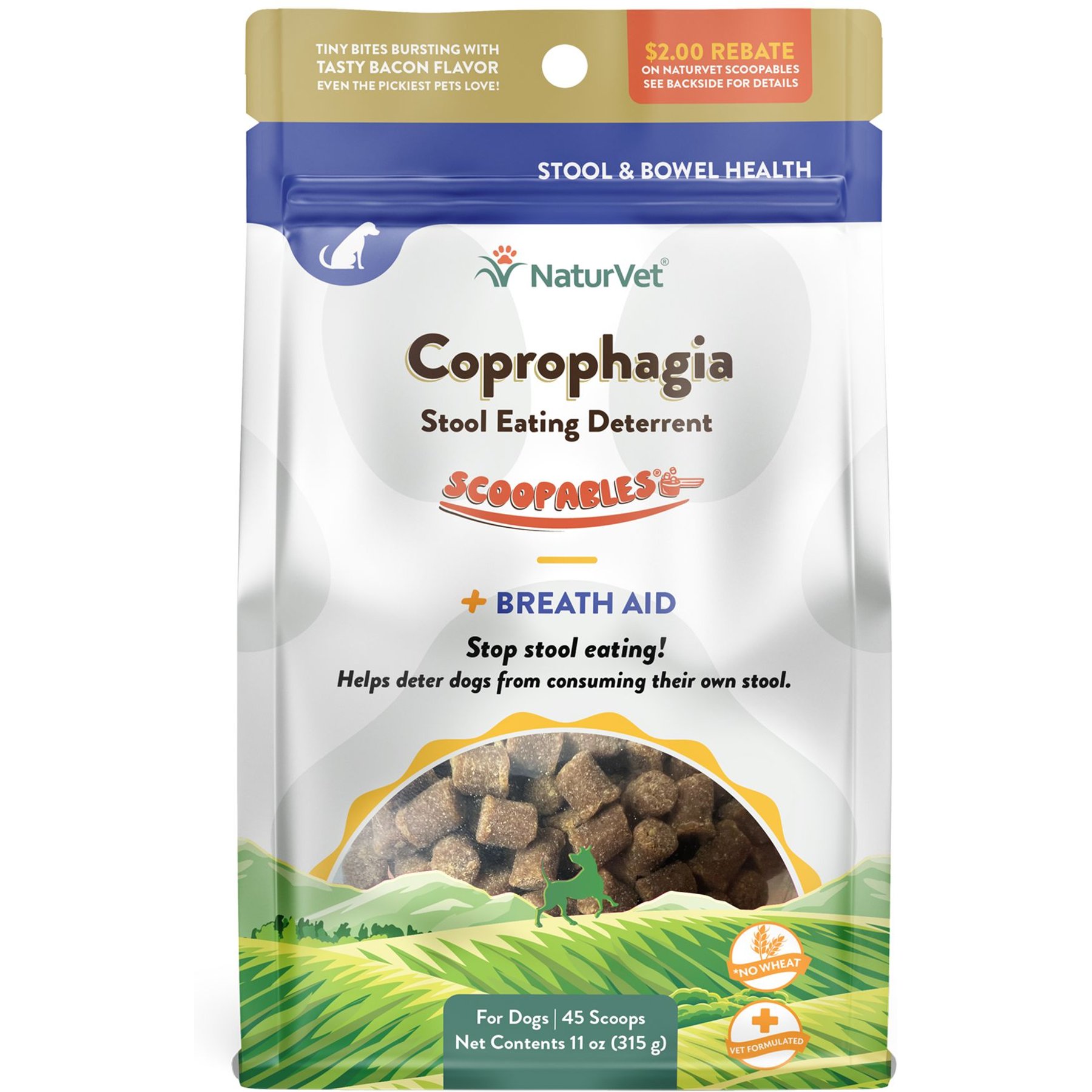 NaturVet Scoopables Coprophagia Stool Eating Deterrent Dog Supplement, 11-oz bag