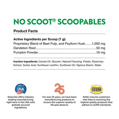 Show full view: NaturVet Scoopables No Scoot Anal Gland Support Dog Supplement, 11-oz bag slide 4 of 10