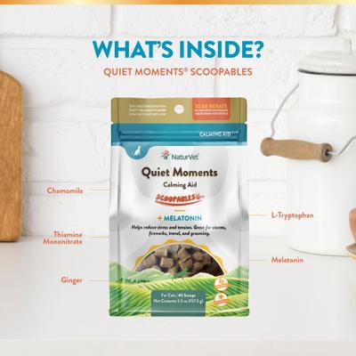 Show full view: NaturVet Scoopables Quiet Moments Calming Aid Cat Supplement, 5.5-oz bag slide 9 of 11