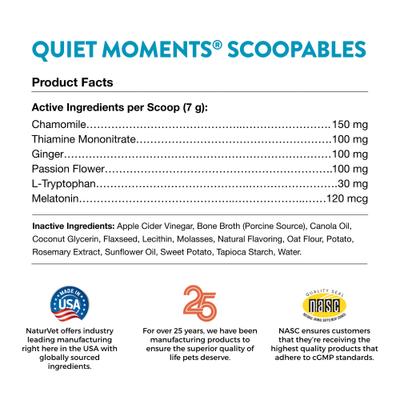 Show full view: NaturVet Scoopables Quiet Moments Calming Aid Dog Supplement, 11-oz bag slide 4 of 10