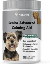 NaturVet Advanced Calming Senior Hickory Smoked Bacon Flavored Soft Chew Supplement for Dogs, 120 count