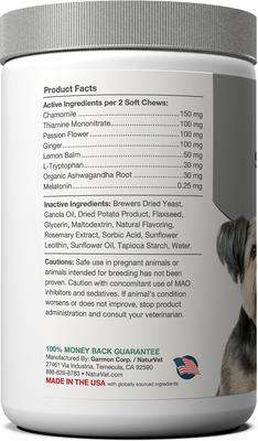 Show full view: NaturVet Advanced Calming Senior Hickory Smoked Bacon Flavored Soft Chew Supplement for Dogs, 120 count slide 3 of 7