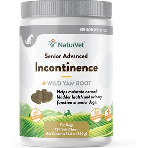 NaturVet Advanced Incontinence Hickory Smoked Bacon Flavored Senior Supplement for Dogs, 120 count