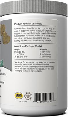 Show full view: NaturVet Advanced Incontinence Hickory Smoked Bacon Flavored Senior Supplement for Dogs, 120 count slide 4 of 7