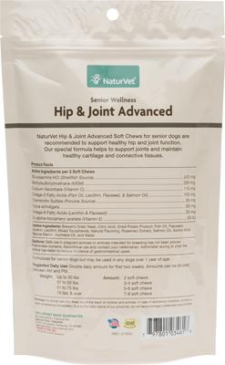 Show full view: NaturVet Senior Wellness Hip & Joint Advanced Glucosamine, Chondroitin & MSM Plus Omegas Dog Supplement, 120 count slide 3 of 6