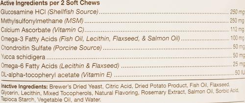 Show full view: NaturVet Senior Wellness Hip & Joint Advanced Glucosamine, Chondroitin & MSM Plus Omegas Dog Supplement, 240 count slide 4 of 6