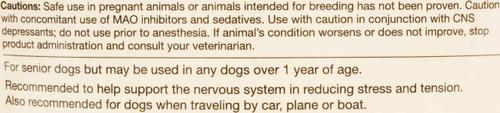 Show full view: NaturVet Senior Wellness Quiet Moments Calming Aid Chamomile, Passion Flower & L-Tryptphan Plus Melatonin Dog Supplement, 65 count slide 6 of 7
