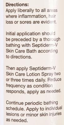 Show full view: NaturVet Septiderm-V Skin Care Lotion Dog & Cat Spray, 8-fl oz bottle slide 3 of 6