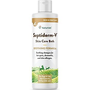NaturVet Septiderm-V Soothing Formula Dog & Cat Skin Care Shampoo Bath, 8-fl oz bottle