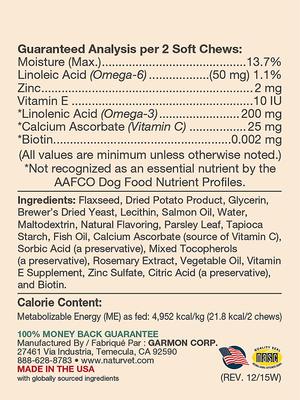 Show full view: NaturVet Skin & Coat Plus Breath Aid Soft Chews Skin & Coat Supplement for Dogs, 70 count slide 4 of 5