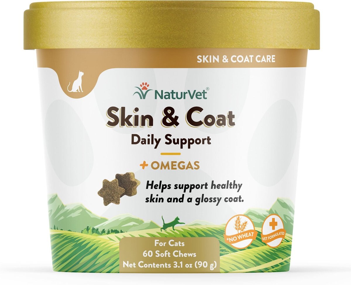 NaturVet Skin & Coat Plus Omegas Soft Chews Skin & Coat Supplement for Cats