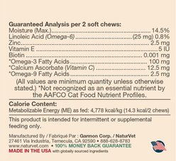 NaturVet Skin & Coat Plus Omegas Soft Chews Skin & Coat Supplement for Cats, 60 count slide 2 of 3