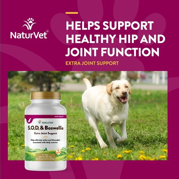 NaturVet S.O.D. Boswelia Chewable Tablets Joint Supplement for Dogs