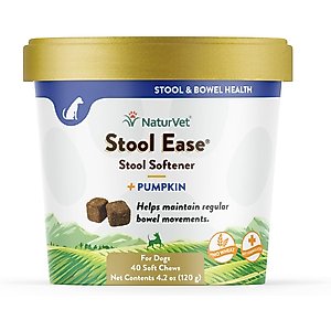 NaturVet Stool Ease Soft Chews Digestive Supplement for Dogs, 40 count