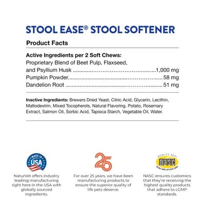 Show full view: NaturVet Stool Ease Soft Chews Digestive Supplement for Dogs, 40 count slide 9 of 11
