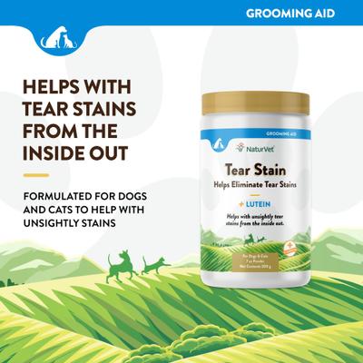 Show full view: NaturVet Tear Stain Plus Lutein Powder Vision Supplement for Cats & Dogs, 200-g bottle slide 4 of 11
