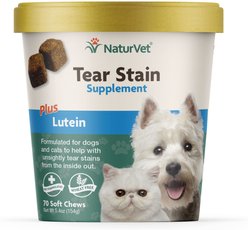 NaturVet Tear Stain Plus Lutein Soft Chews Vision Supplement, 70 count + Remover Dog & Cat Liquid Topical Formula, 4-oz bottle slide 2 of 9