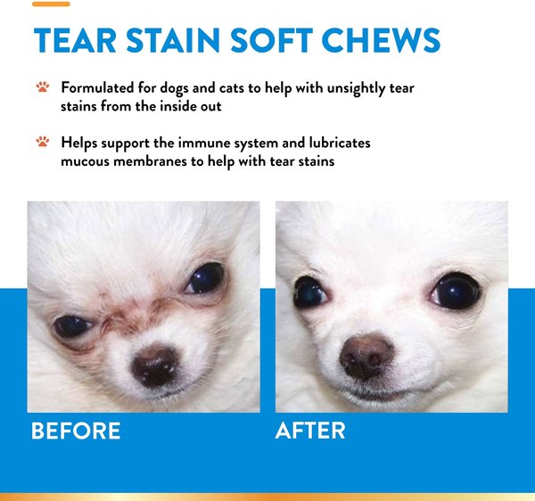 NaturVet Tear Stain Plus Lutein Soft Chews Vision Supplement for Cats & Dogs