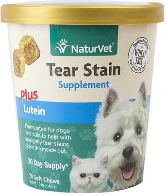 Show full view: NaturVet Tear Stain Plus Lutein Soft Chews Vision Supplement + Miracle Care Eye Clear Cleaning Pads for Dogs & Cats, 90 count slide 2 of 9