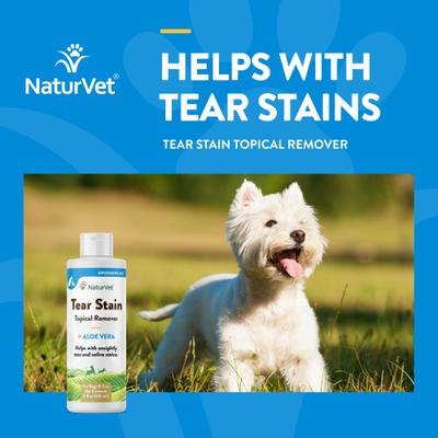 Show full view: NaturVet Tear Stain Remover Dog & Cat Liquid Topical Formula, 4-fl oz bottle slide 4 of 10