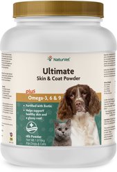 NaturVet Ultimate Powder Skin & Coat Supplement for Cats & Dogs, 4-lb