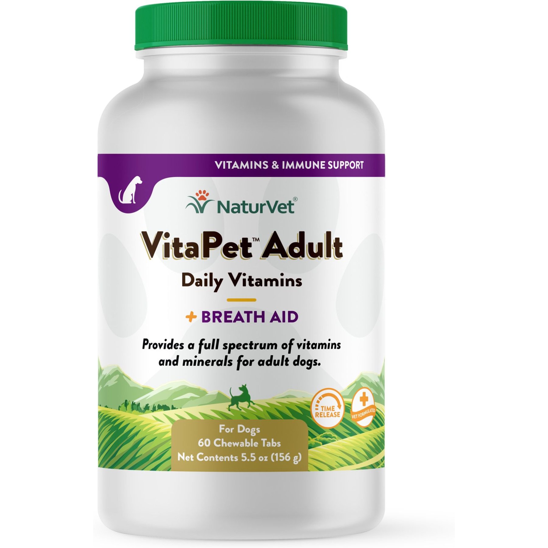 NaturVet VitaPet Adult Daily Vtiamins Plus Breath Aid Dog Chews, 60 ct