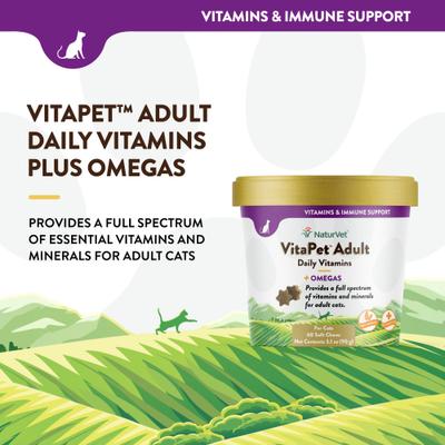 Show full view: NaturVet VitaPet Adult Plus Omegas Soft Chews Multivitamin for Cats, 60 count slide 4 of 11