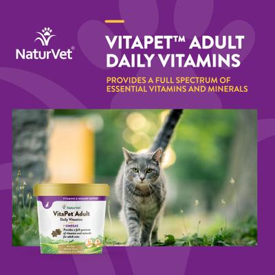 Show full view: NaturVet VitaPet Adult Plus Omegas Soft Chews Multivitamin for Cats, 60 count slide 5 of 11