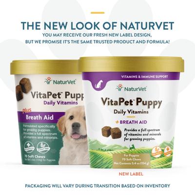 Show full view: NaturVet VitaPet Puppy Plus Breath Aid Soft Chews Multivitamin for Dogs, 70 count slide 3 of 11