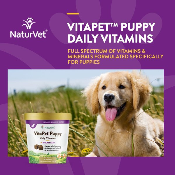 NaturVet VitaPet Puppy Plus Breath Aid Soft Chews Multivitamin for Dogs