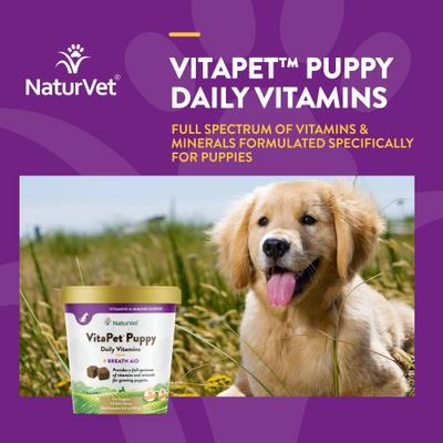 Show full view: NaturVet VitaPet Puppy Plus Breath Aid Soft Chews Multivitamin for Dogs, 70 count slide 5 of 11