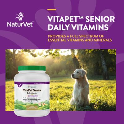 Show full view: NaturVet VitaPet Senior Daily Vitamins Plus Glucosamine Dog Supplement, 365 count slide 5 of 11