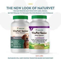 NaturVet VitaPet Senior Daily Vitamins Plus Glucosamine Dog Supplement, 60 count slide 2 of 9