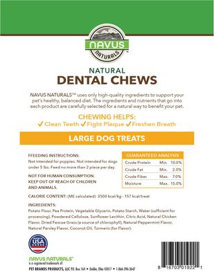 Show full view: Navus Naturals Large Mint Dental Dog Treats, 14 count slide 3 of 4
