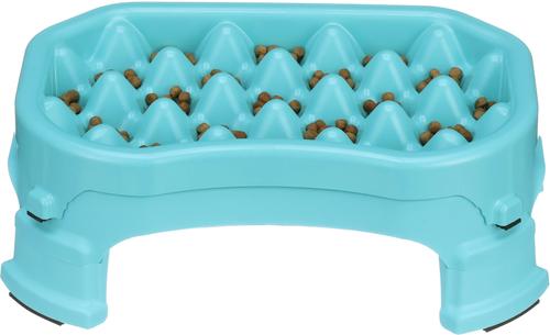 Show full view: Neater Pets Adjustable Non-Skid Plastic Slow Feeder Dog & Cat Bowl, 2.5-cup, Aquamarine slide 2 of 12