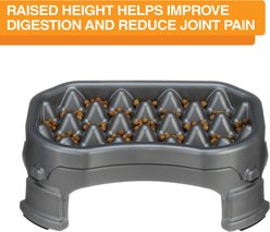 Neater Pets Adjustable Non-Skid Plastic Slow Feeder Dog & Cat Bowl, Gunmetal Grey, 2.5-cup slide 2 of 7