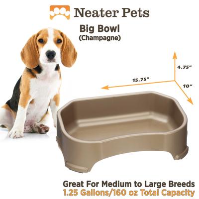 Show full view: Neater Pets Big Bowl Non-Skid Polypropylene Pet Bowl, Champagne, 20-cup slide 4 of 6