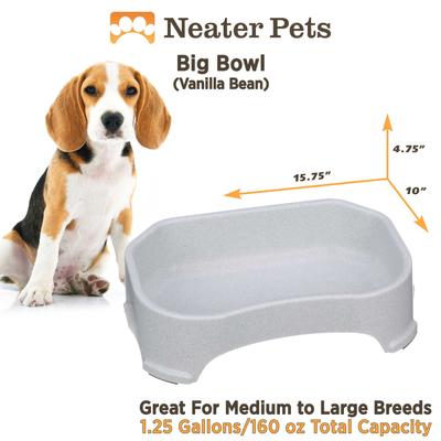 Show full view: Neater Pets Big Bowl Non-Skid Polypropylene Pet Bowl, Vanilla Bean, 20-cup slide 8 of 10