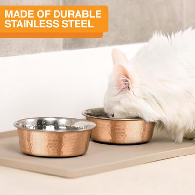 Show full view: Neater Pets Brands Decorative Hammered Dog & Cat Bowl, Copper, Large slide 4 of 8