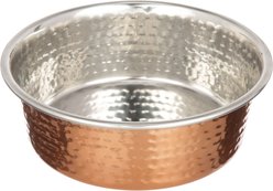 Neater Pets Brands Decorative Hammered Dog & Cat Bowl, Copper, Medium