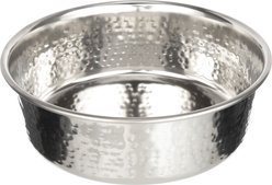 Neater Pets Decorative Hammered Non-Skid Stainless Steel Dog & Cat Bowl, Large