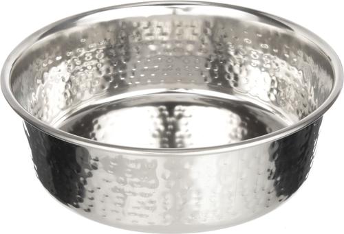 Show full view: Neater Pets Decorative Hammered Non-Skid Stainless Steel Dog & Cat Bowl, Large slide 1 of 7