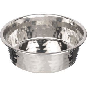 Neater Pets Decorative Hammered Non-Skid Stainless Steel Dog & Cat Bowl, Small
