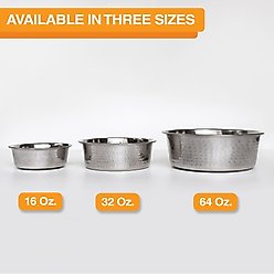 Neater Pets Decorative Hammered Non-Skid Stainless Steel Dog & Cat Bowl, Small slide 2 of 6