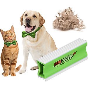 Neater Pets FurDozer X3 PRO 3-in-1 Cat & Dog Hair Remover, Green & White, 5-in, 5"
