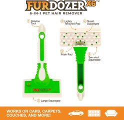 Neater Pets FurDozer X6 6-in-1 Cat & Dog Hair Remover, Green & White, 7.5-in slide 2 of 9