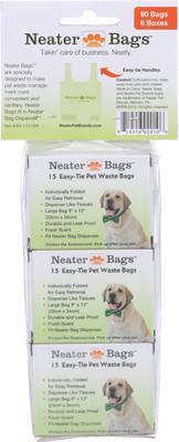 Show full view: Neater Pets Neater Bags Easy-Tie Tissue-Like Dispensing Pet Waste Refill Bags, 90 count slide 4 of 7