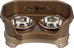 Neater Pets Neater Feeder Deluxe Elevated & Mess-Proof Cat Bowls, 1-cup food & 1.5-cup water, Bronze